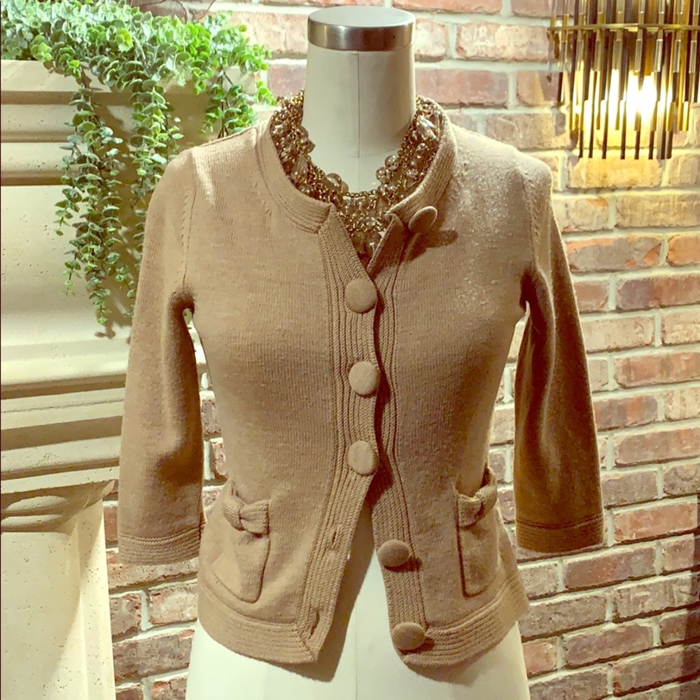 Banana Republic Cropped Merino Wool Cardigan